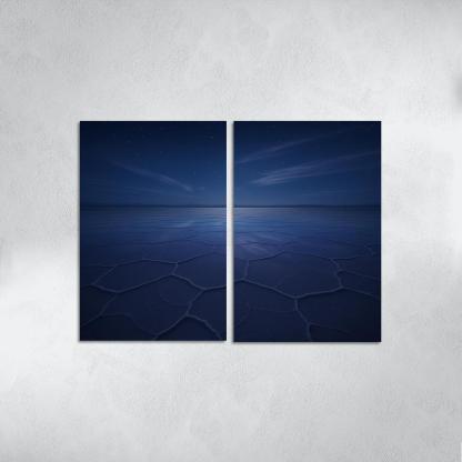 Moonlit Salt Flats Under A Velvet Indigo Sky wall decor