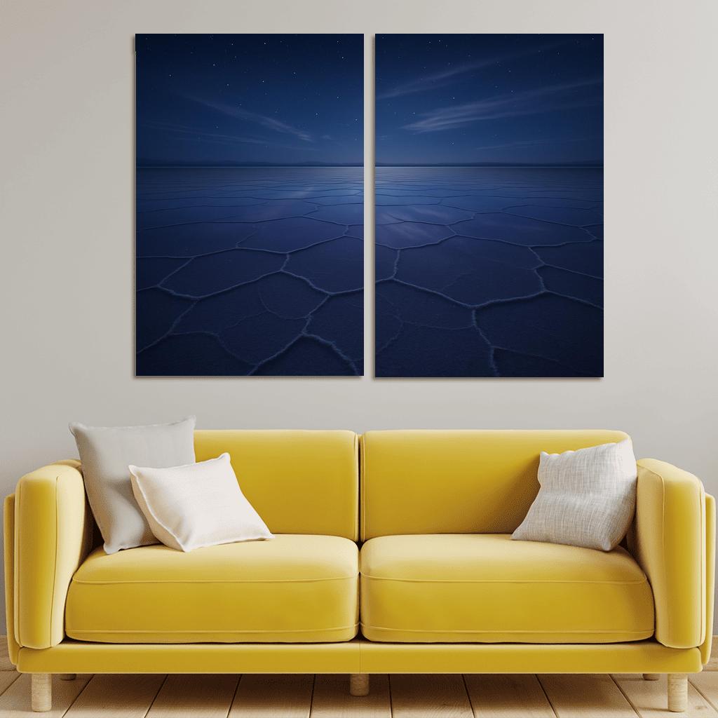 Moonlit Salt Flats Under A Velvet Indigo Sky wall decor