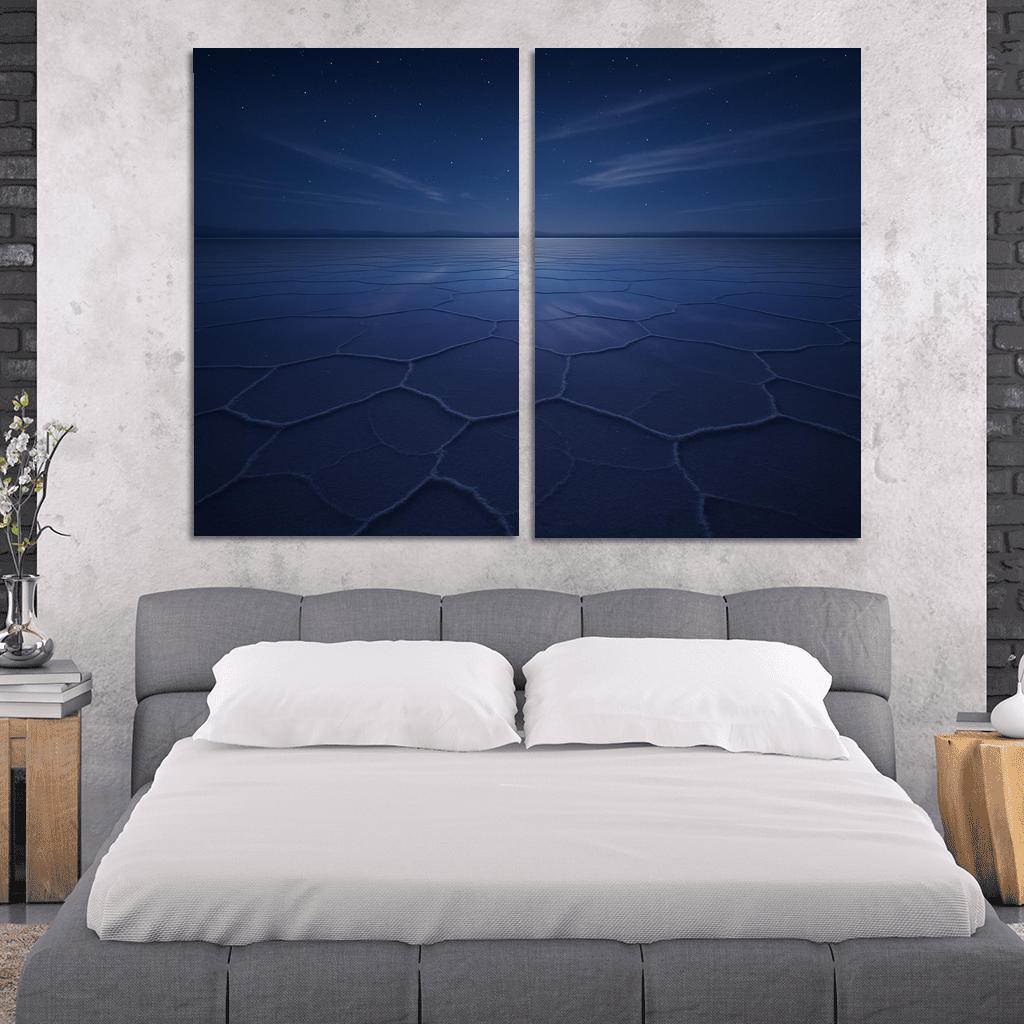Moonlit Salt Flats Under A Velvet Indigo Sky wall decor