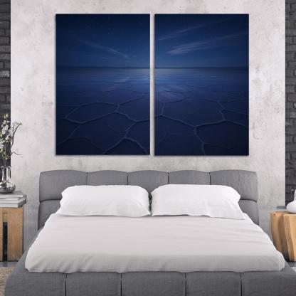 Moonlit Salt Flats Under A Velvet Indigo Sky wall decor