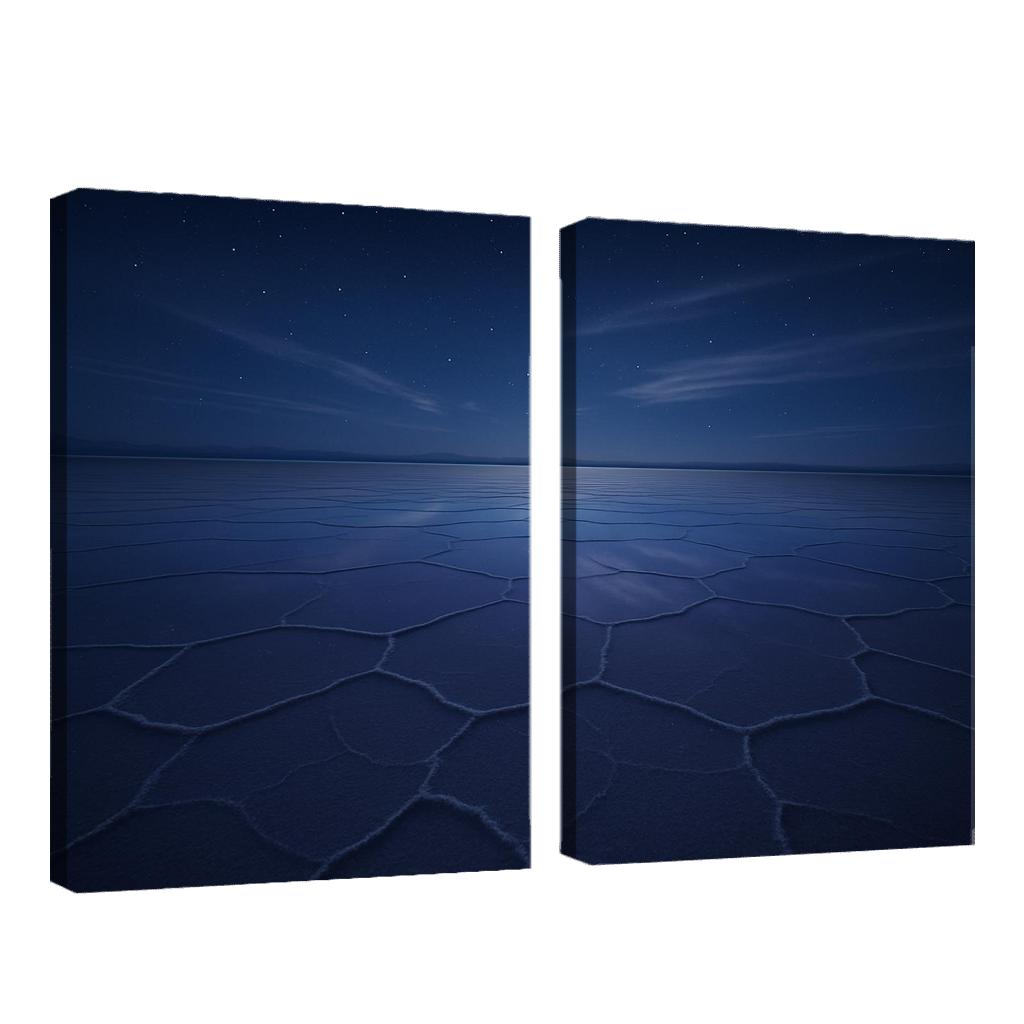 Moonlit Salt Flats Under A Velvet Indigo Sky wall decor