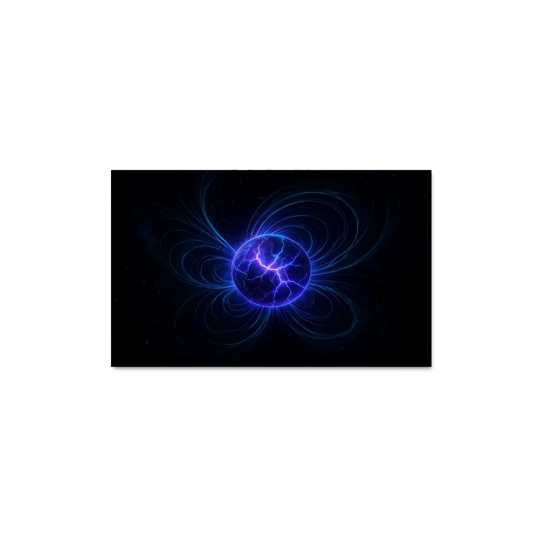Magnetar Starquake And Twisted Aurora Rings canvas paintings frame