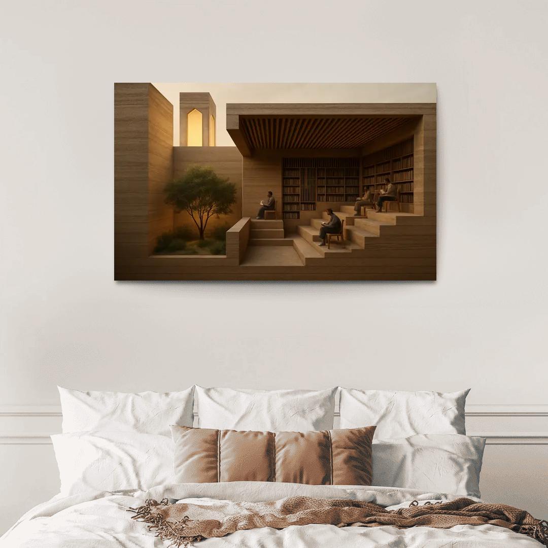 Rammed Earth Lantern Library modern paintings frame