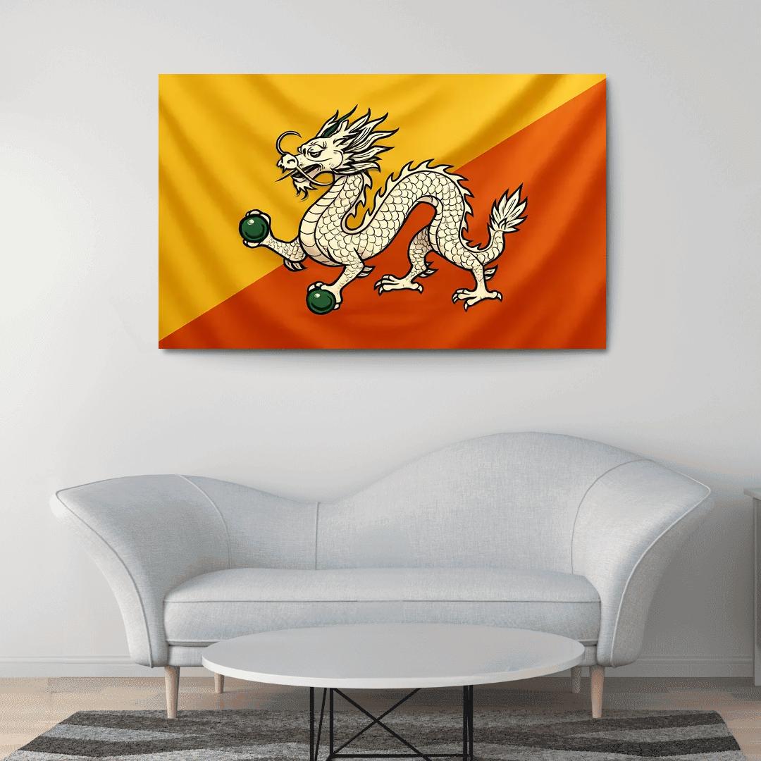 Thunder Dragon Splendor The Flag Of Bhutan framed paintings