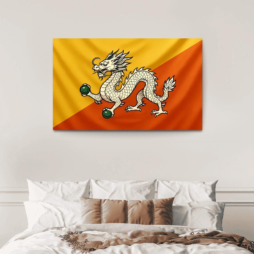 Thunder Dragon Splendor The Flag Of Bhutan framed paintings