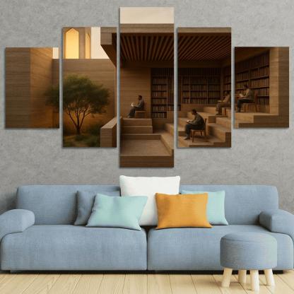 Rammed Earth Lantern Library modern paintings frame