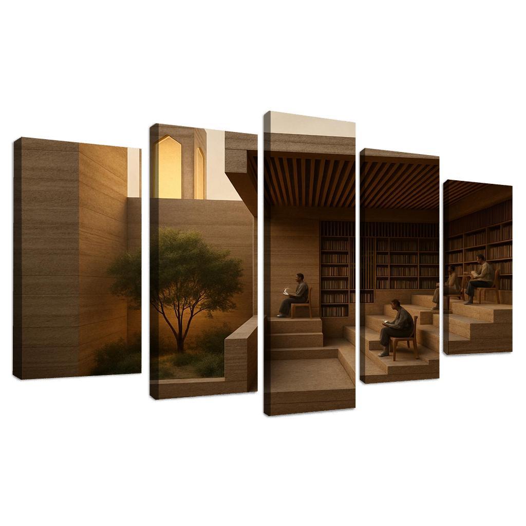 Rammed Earth Lantern Library modern paintings frame