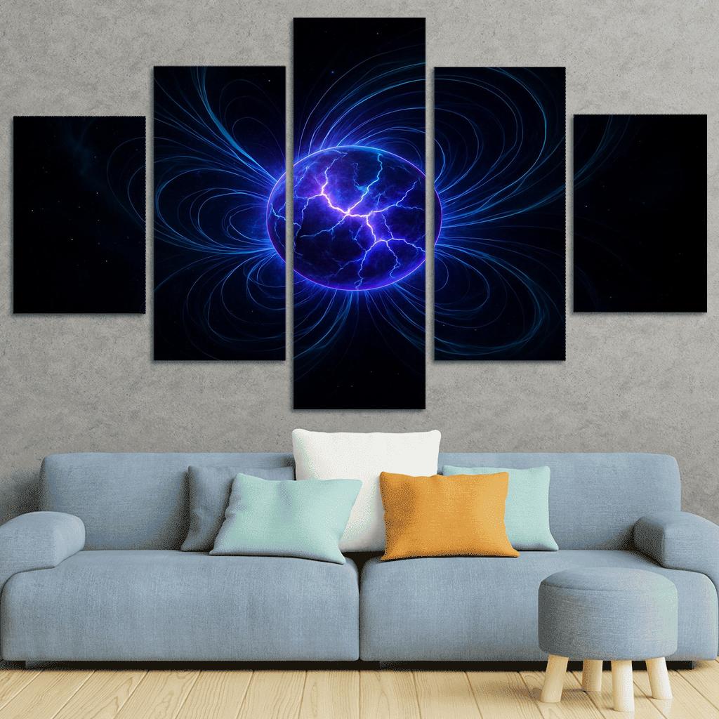 Magnetar Starquake And Twisted Aurora Rings canvas paintings frame