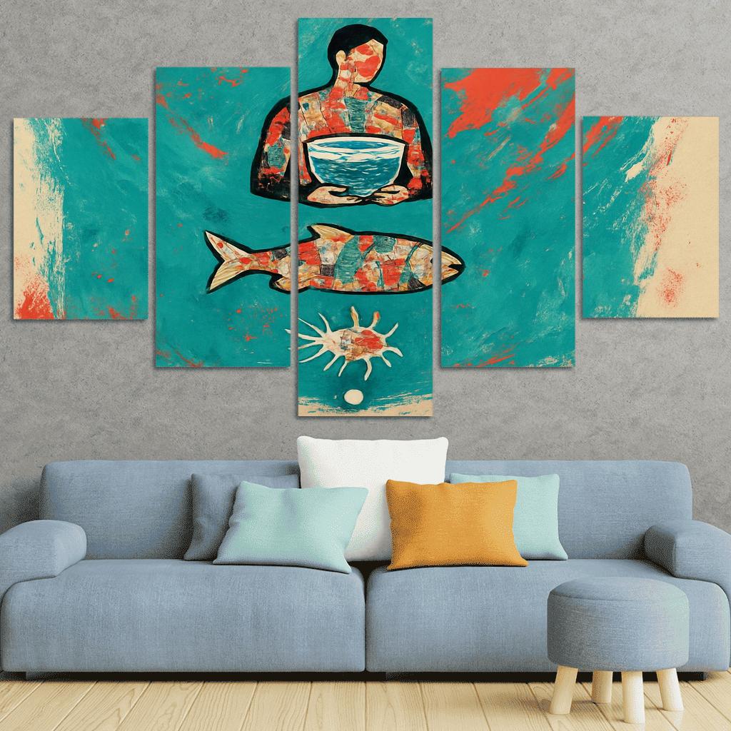 Plastic Hunger Food Chain Mural wall decor