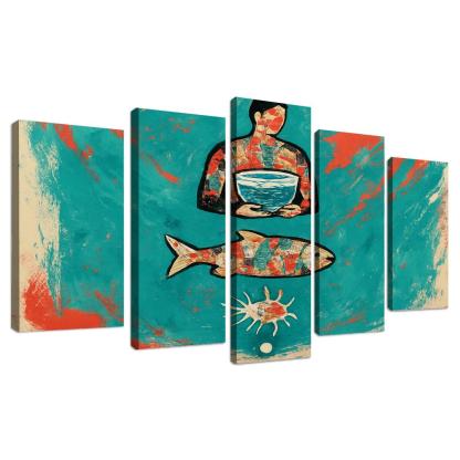 Plastic Hunger Food Chain Mural wall decor