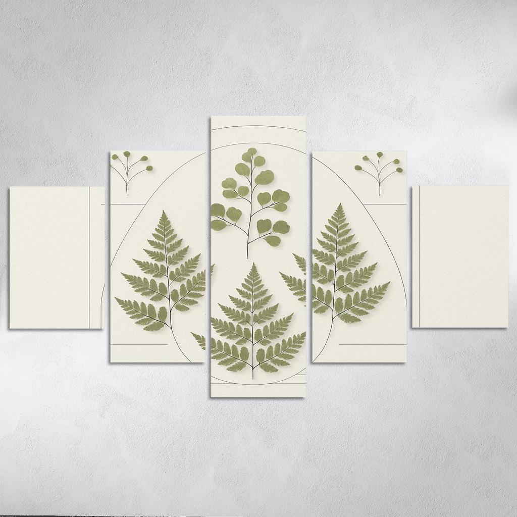 Pressed Fern Geometry Study oil paintings frame