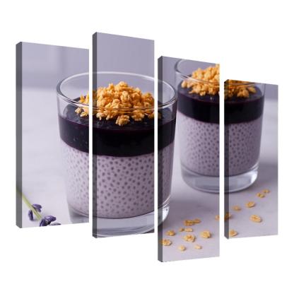 Blueberry Lavender Chia Panna Cotta With Honeyed Oat Crumble framed paintings