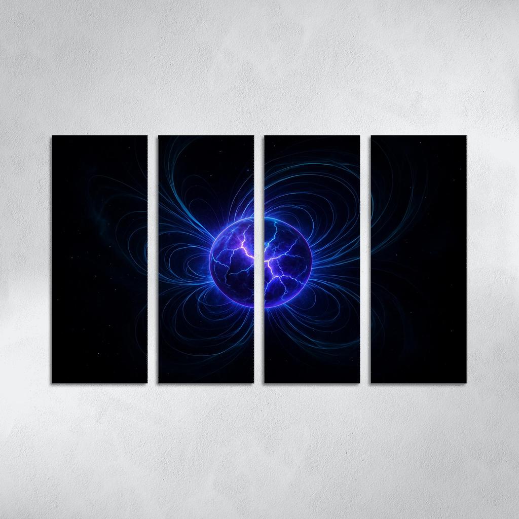 Magnetar Starquake And Twisted Aurora Rings canvas paintings frame