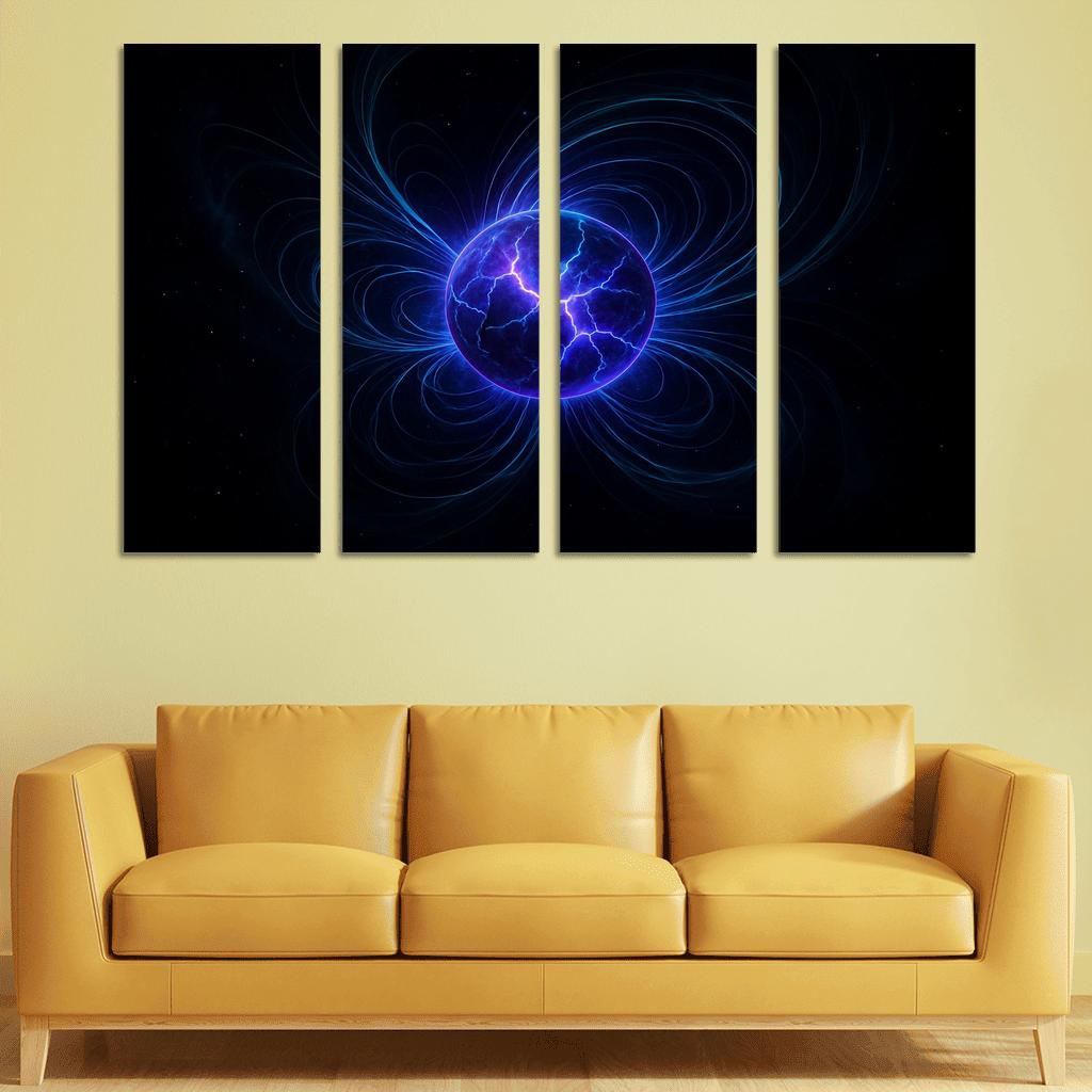 Magnetar Starquake And Twisted Aurora Rings canvas paintings frame