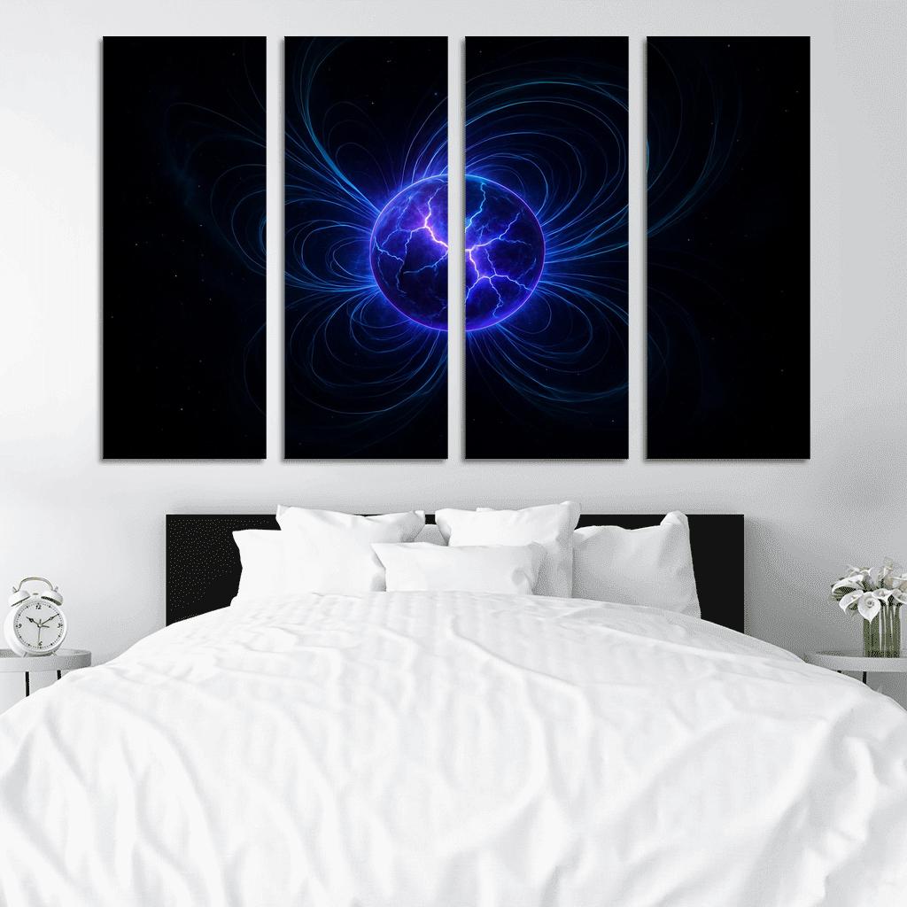 Magnetar Starquake And Twisted Aurora Rings canvas paintings frame