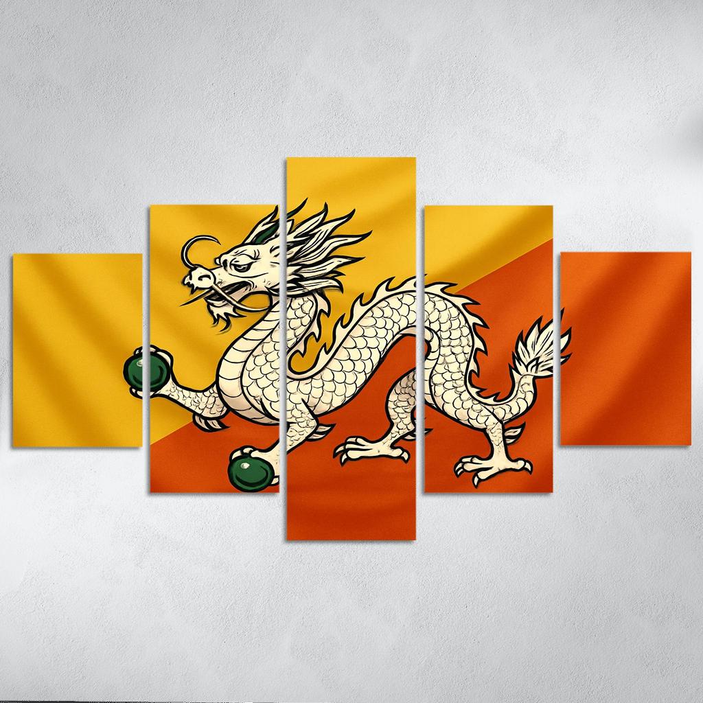 Thunder Dragon Splendor The Flag Of Bhutan framed paintings