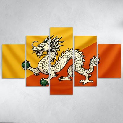 Thunder Dragon Splendor The Flag Of Bhutan framed paintings