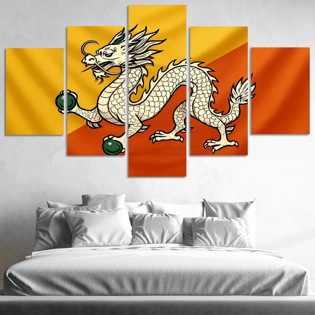 Thunder Dragon Splendor The Flag Of Bhutan framed paintings