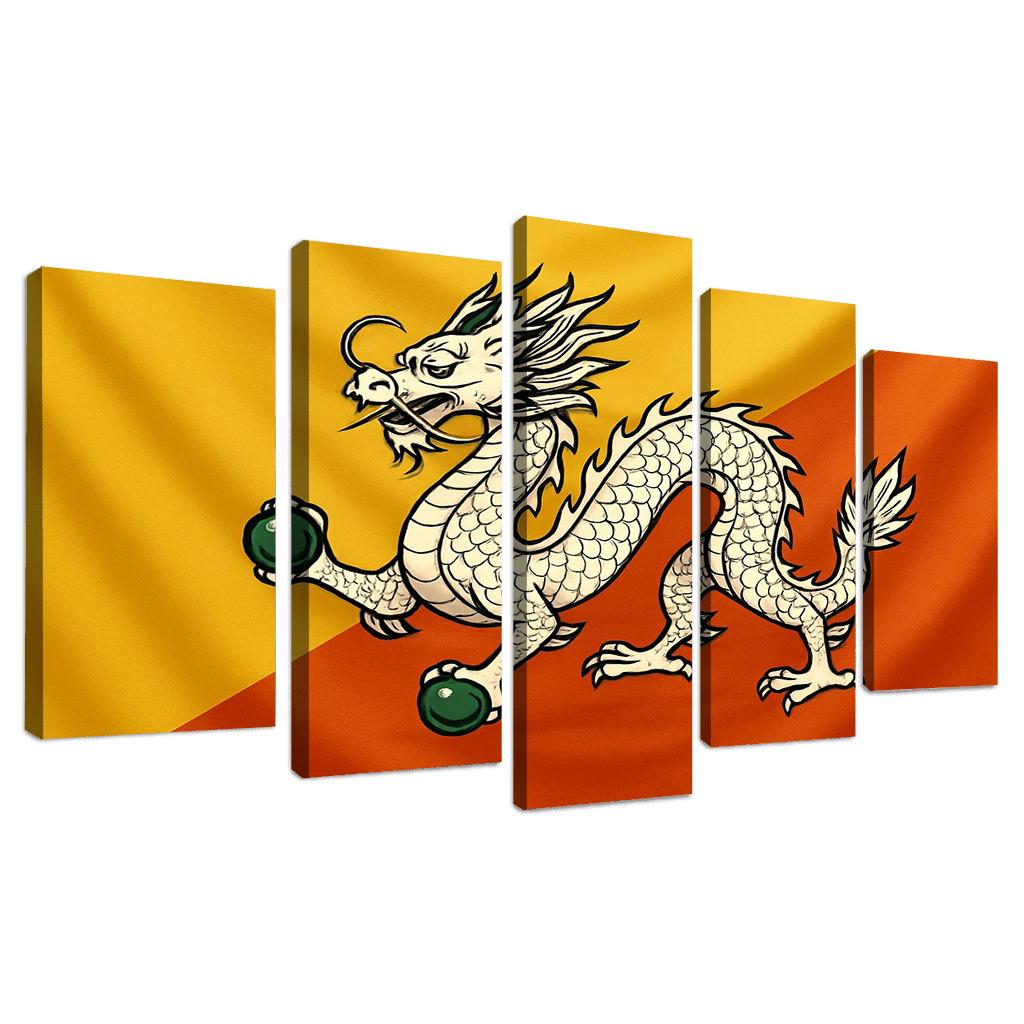 Thunder Dragon Splendor The Flag Of Bhutan framed paintings