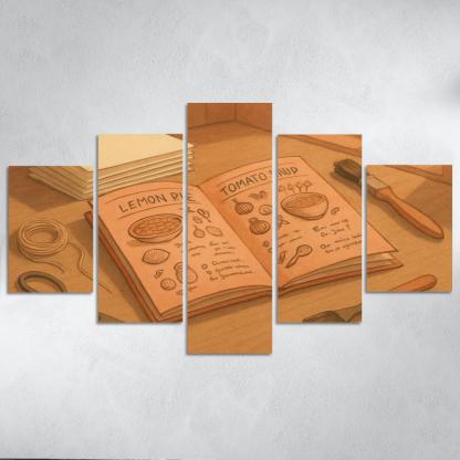 Hand Bound Mini Recipe Zine Making multi-panel paintings