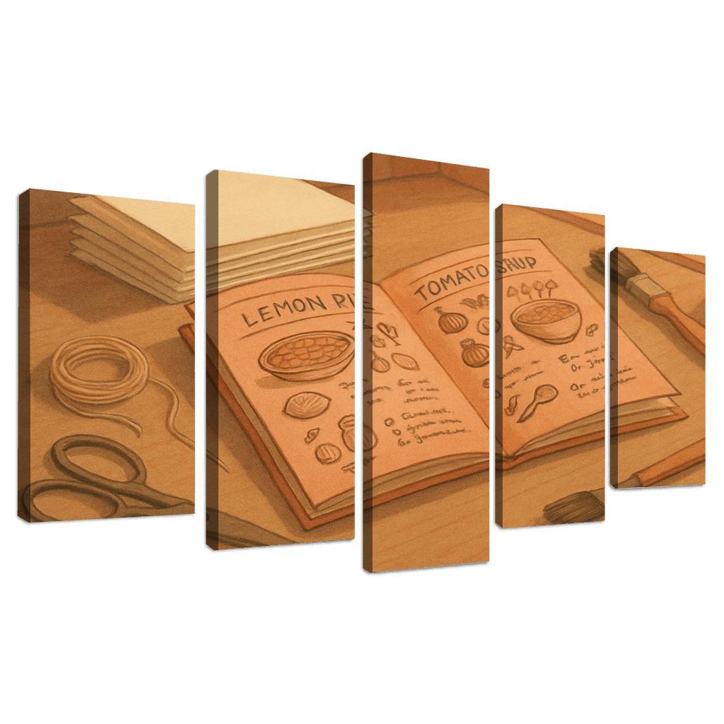 Hand Bound Mini Recipe Zine Making multi-panel paintings