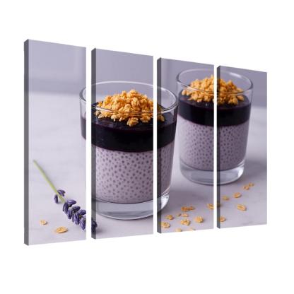 Blueberry Lavender Chia Panna Cotta With Honeyed Oat Crumble framed paintings