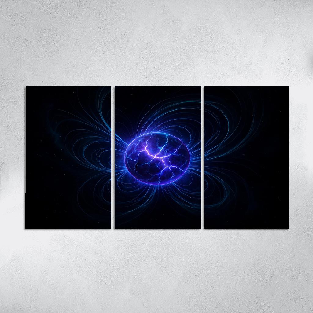 Magnetar Starquake And Twisted Aurora Rings canvas paintings frame