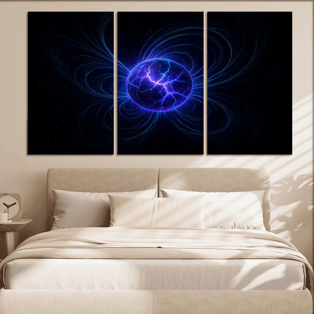 Magnetar Starquake And Twisted Aurora Rings canvas paintings frame