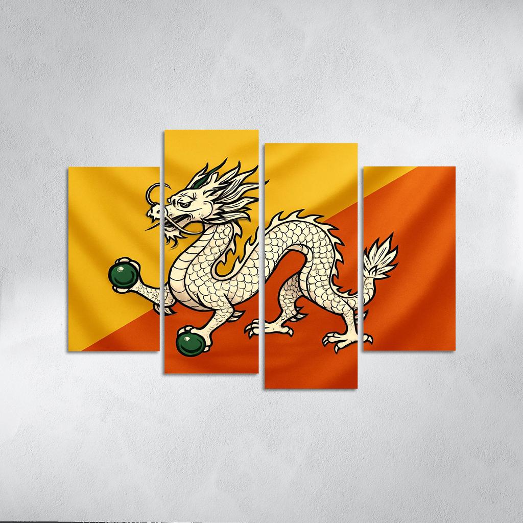 Thunder Dragon Splendor The Flag Of Bhutan framed paintings