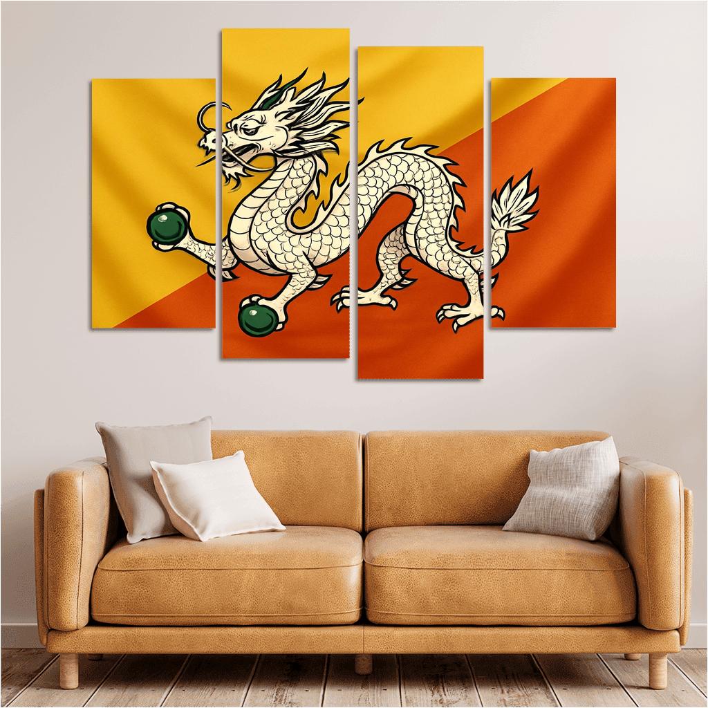 Thunder Dragon Splendor The Flag Of Bhutan framed paintings