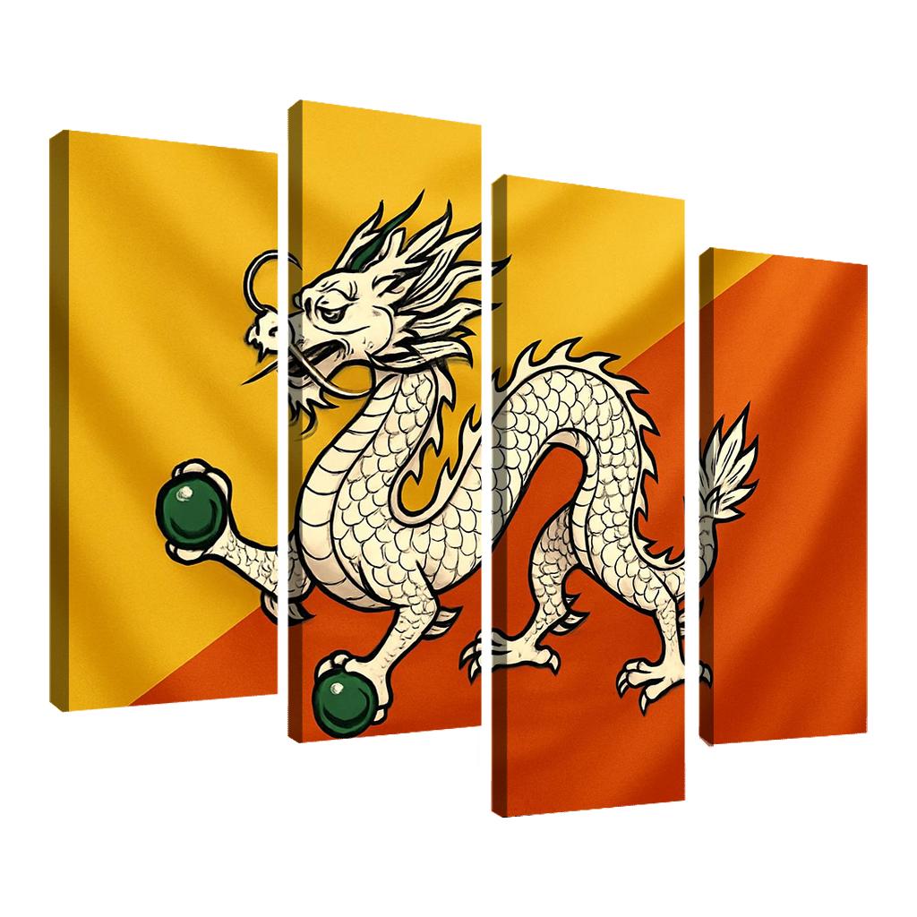 Thunder Dragon Splendor The Flag Of Bhutan framed paintings