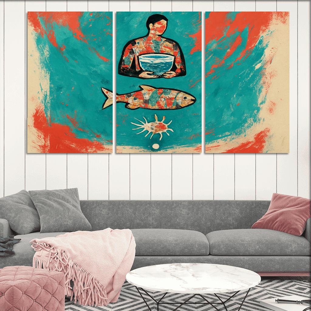 Plastic Hunger Food Chain Mural wall decor