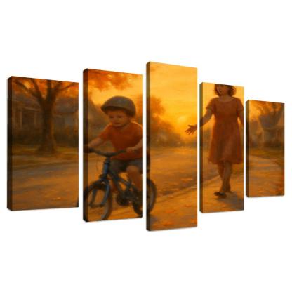 When She Let Go Of The Bicycle Seat custom paintings frame