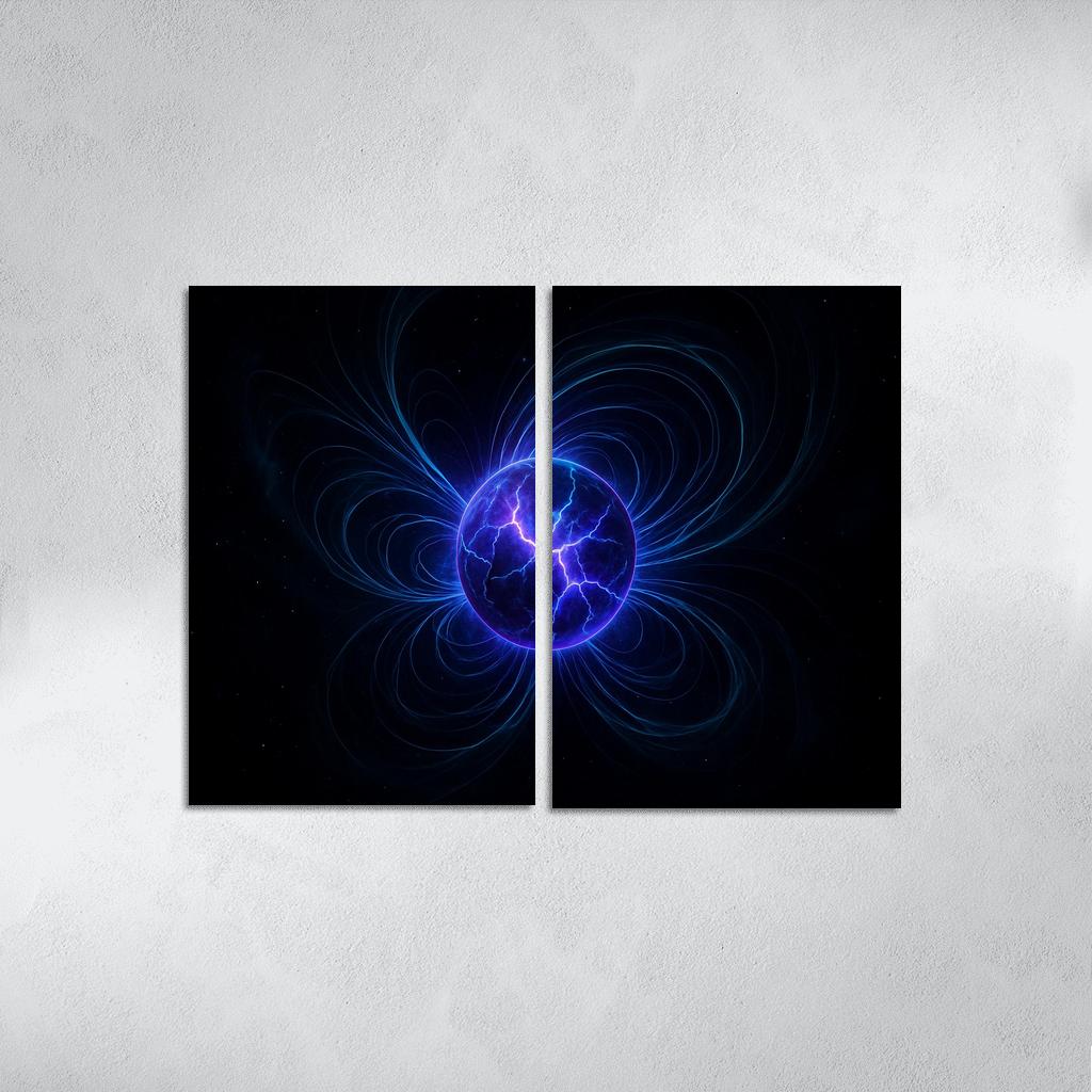 Magnetar Starquake And Twisted Aurora Rings canvas paintings frame