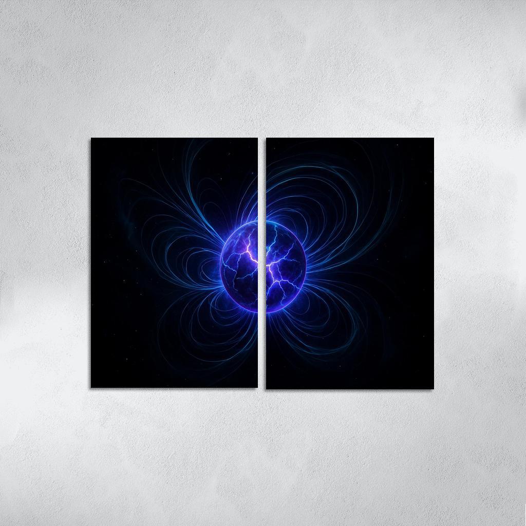 Magnetar Starquake And Twisted Aurora Rings canvas paintings frame