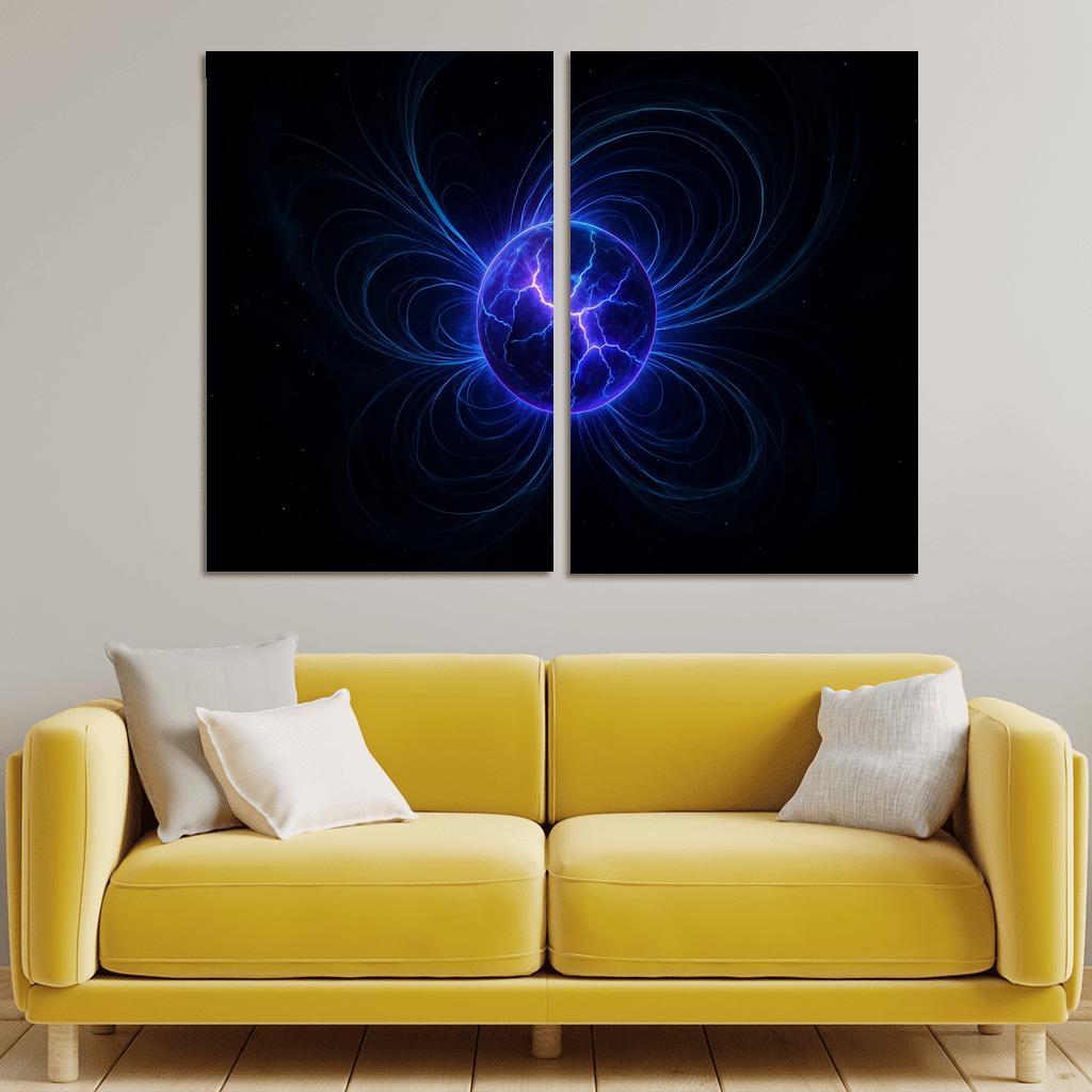 Magnetar Starquake And Twisted Aurora Rings canvas paintings frame