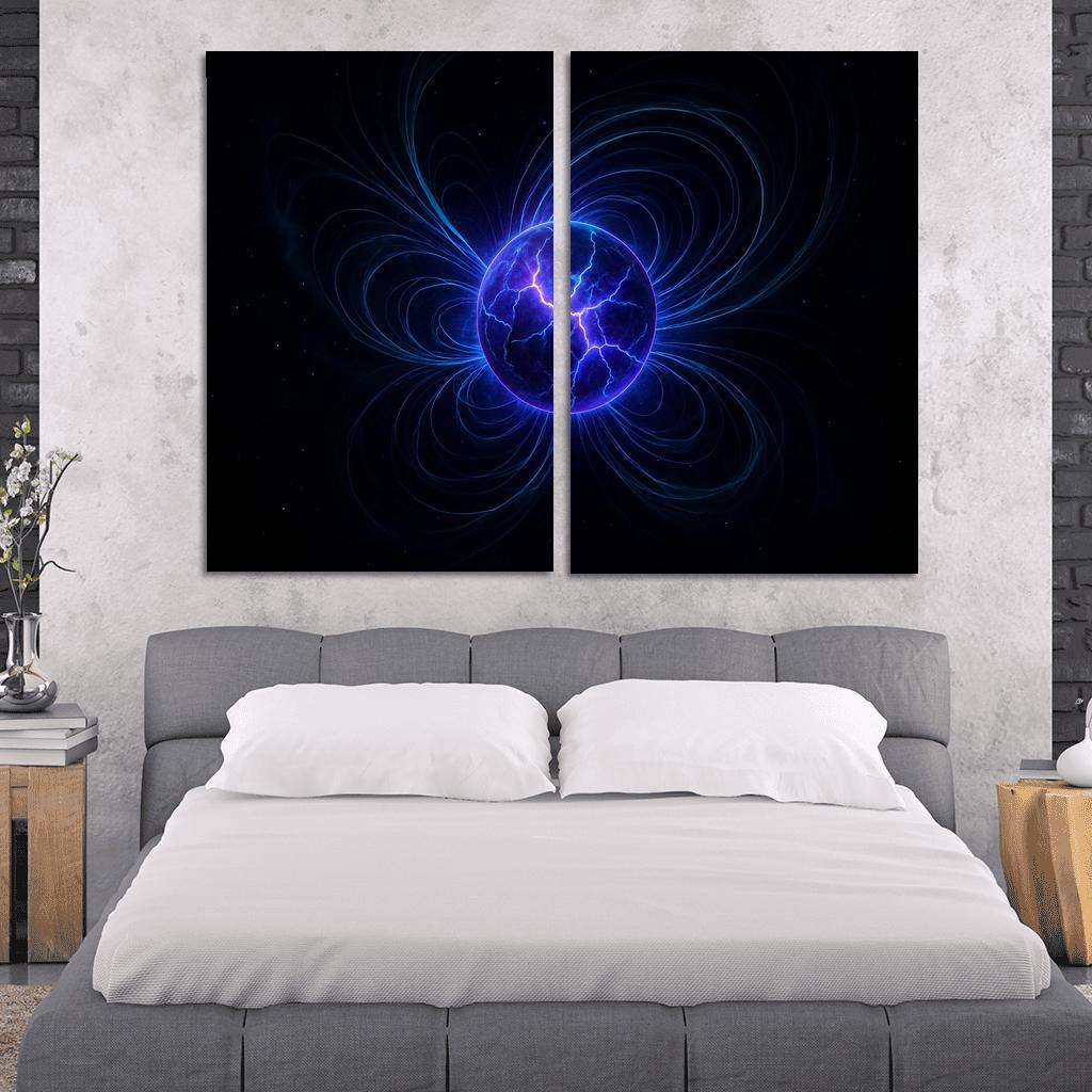 Magnetar Starquake And Twisted Aurora Rings canvas paintings frame