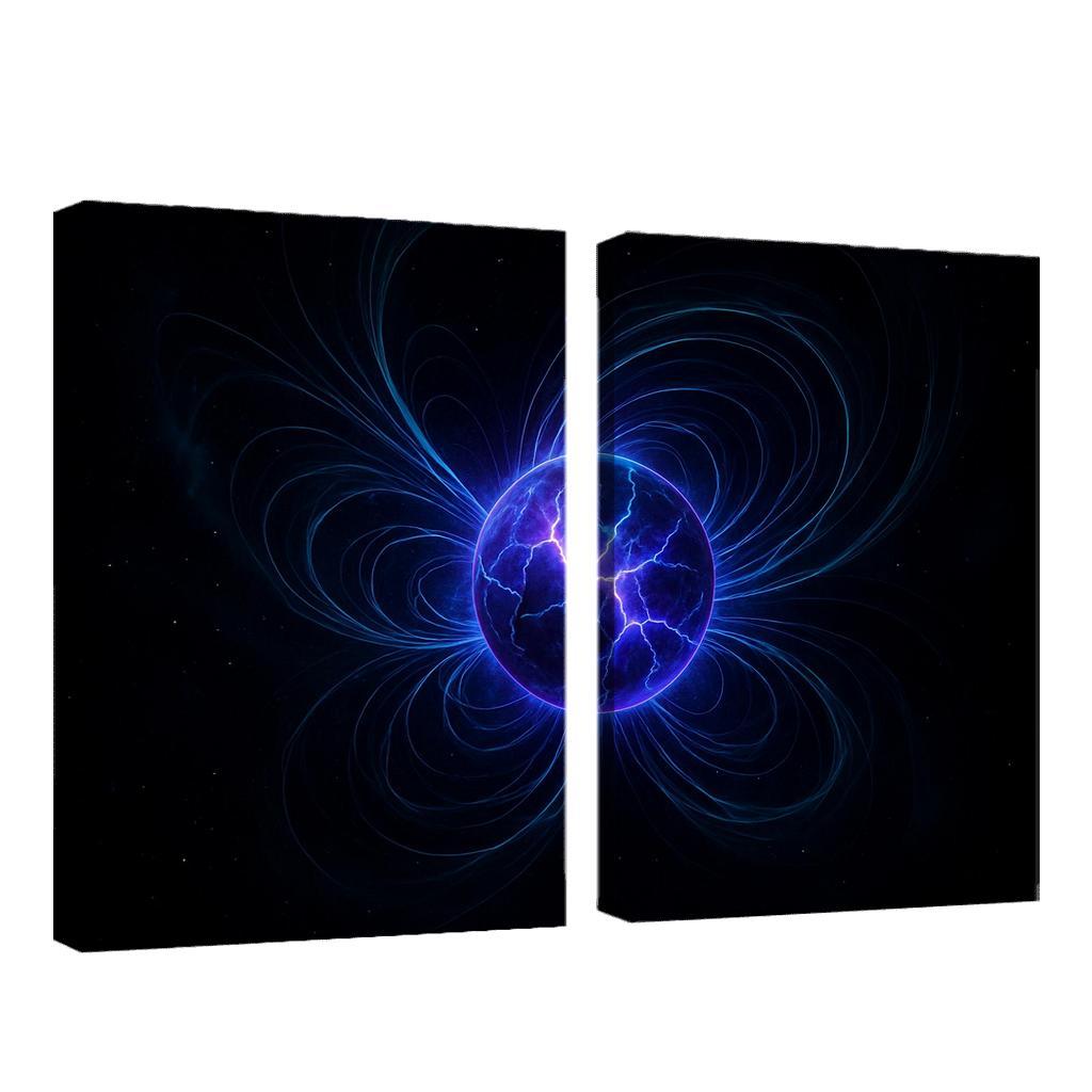 Magnetar Starquake And Twisted Aurora Rings canvas paintings frame
