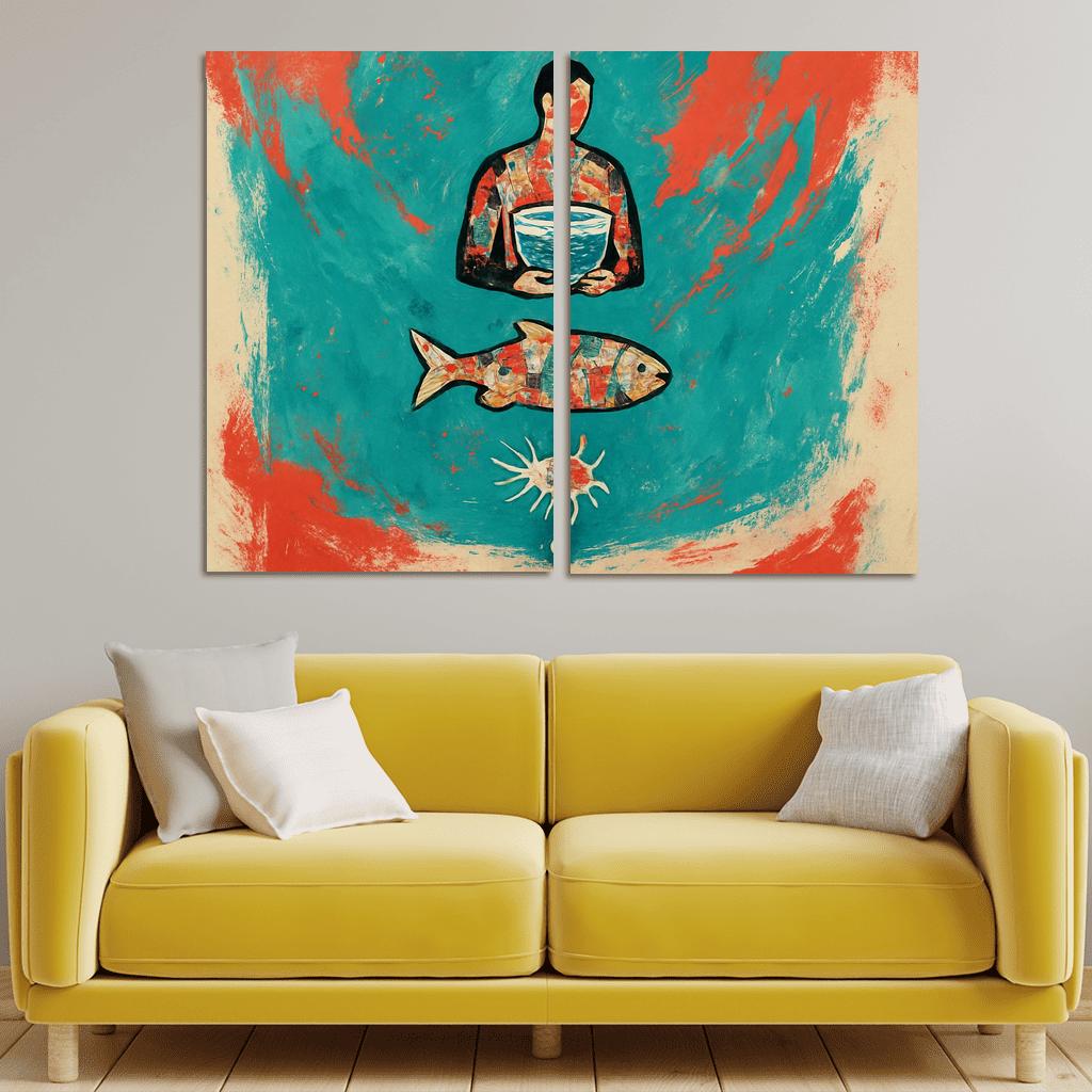 Plastic Hunger Food Chain Mural wall decor