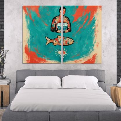 Plastic Hunger Food Chain Mural wall decor