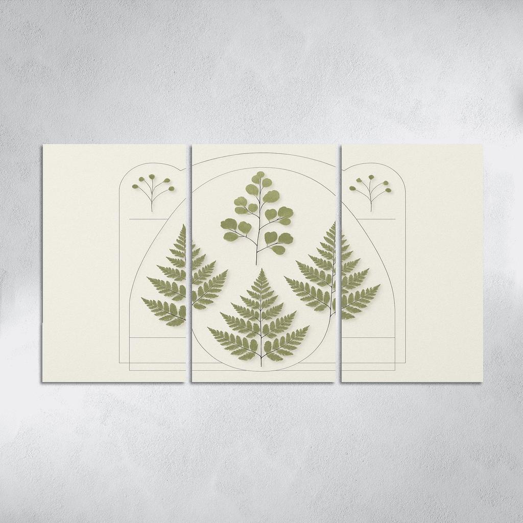 Pressed Fern Geometry Study oil paintings frame