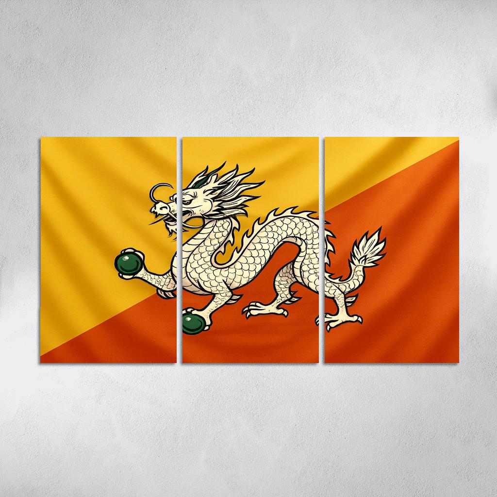 Thunder Dragon Splendor The Flag Of Bhutan framed paintings