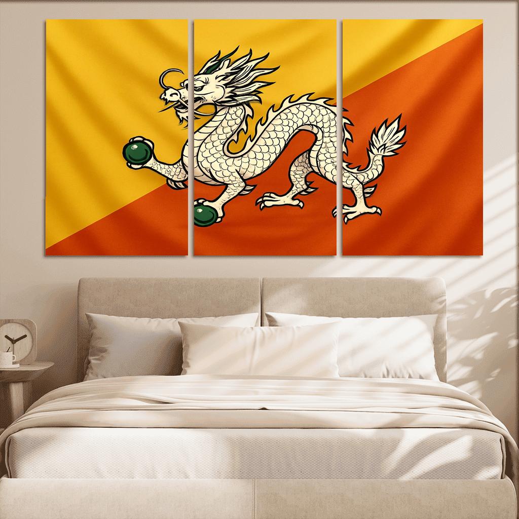 Thunder Dragon Splendor The Flag Of Bhutan framed paintings