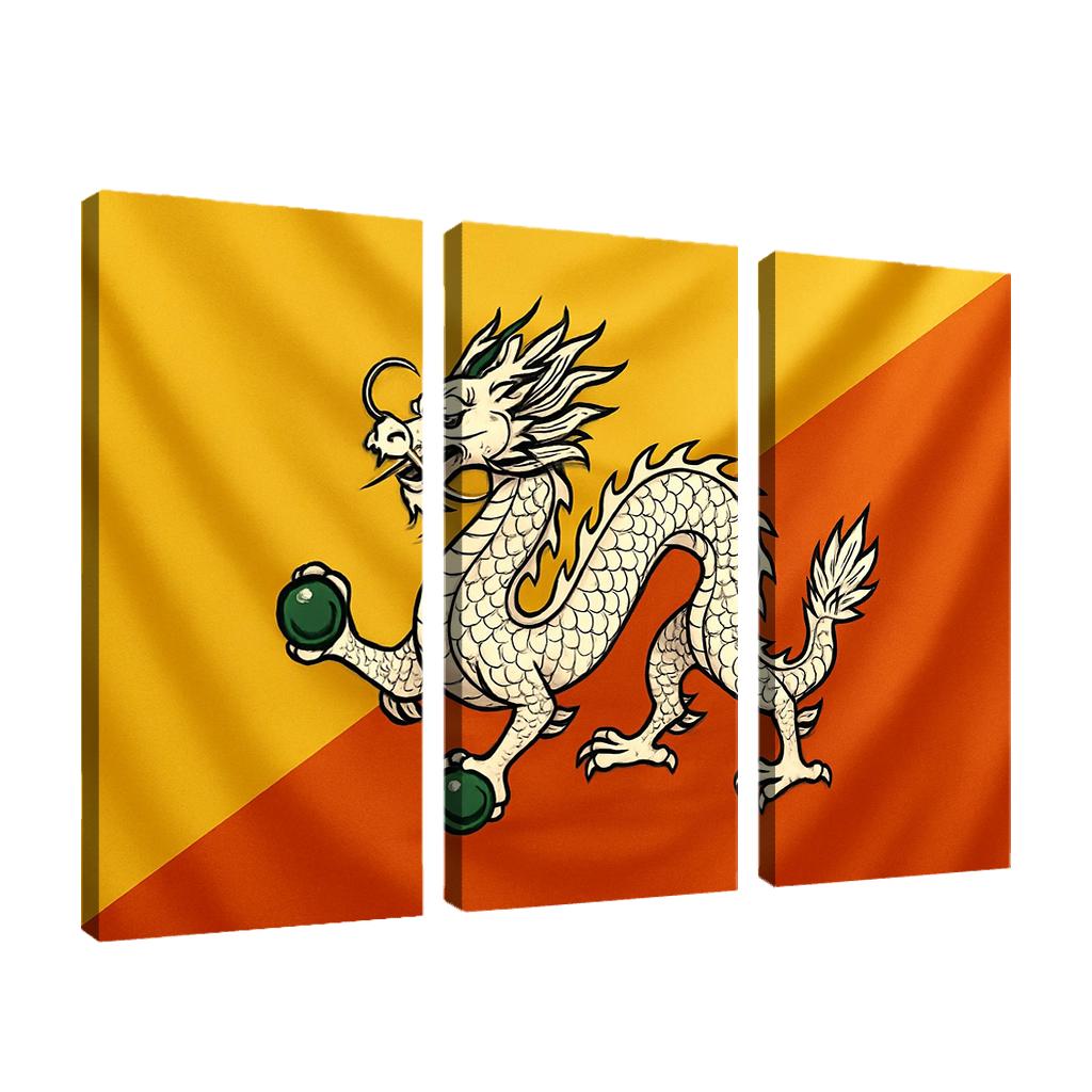Thunder Dragon Splendor The Flag Of Bhutan framed paintings