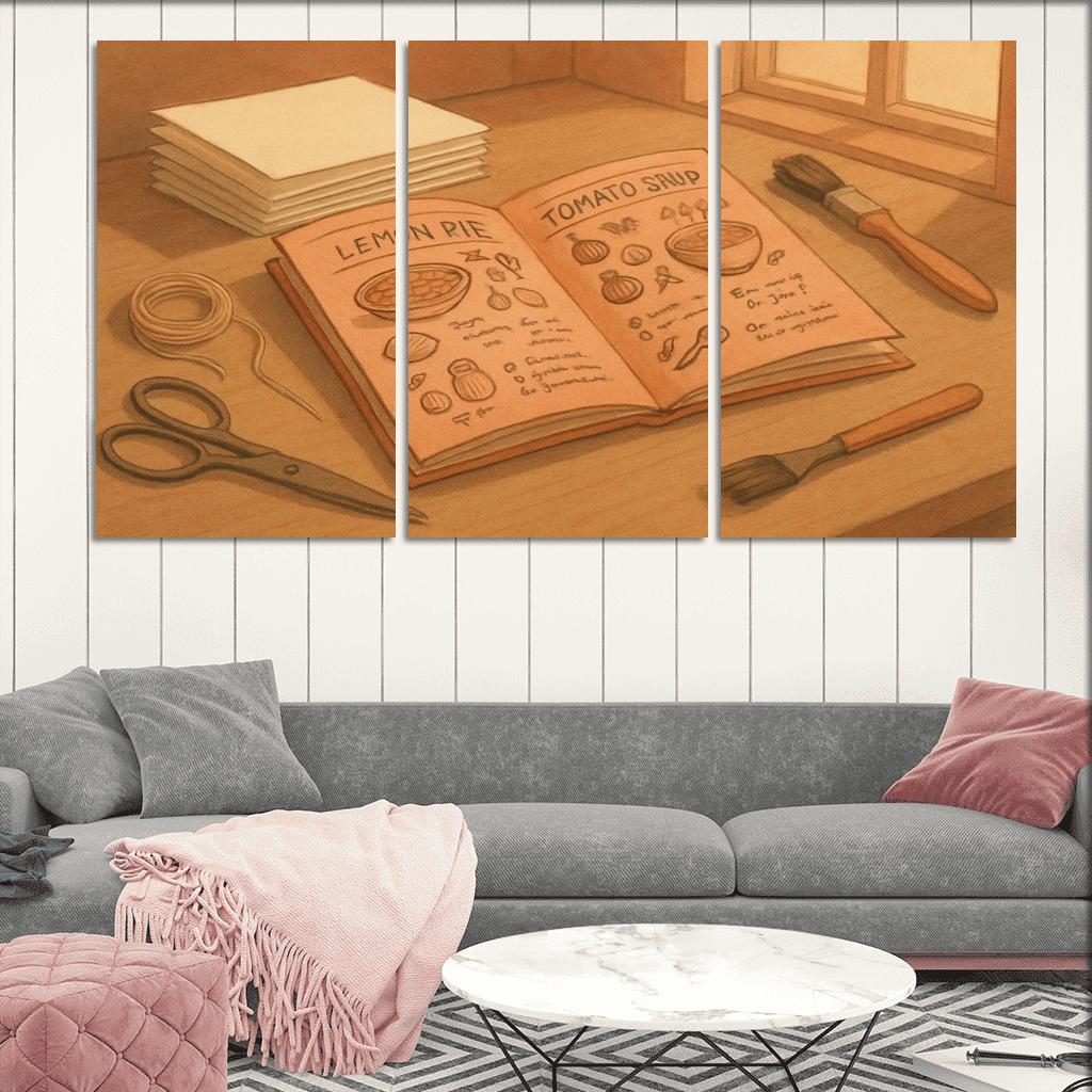 Hand Bound Mini Recipe Zine Making multi-panel paintings