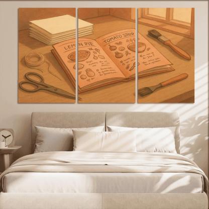 Hand Bound Mini Recipe Zine Making multi-panel paintings