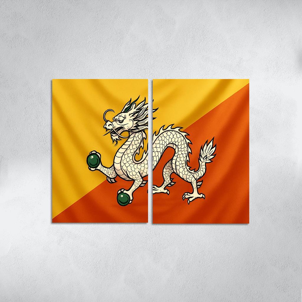 Thunder Dragon Splendor The Flag Of Bhutan framed paintings