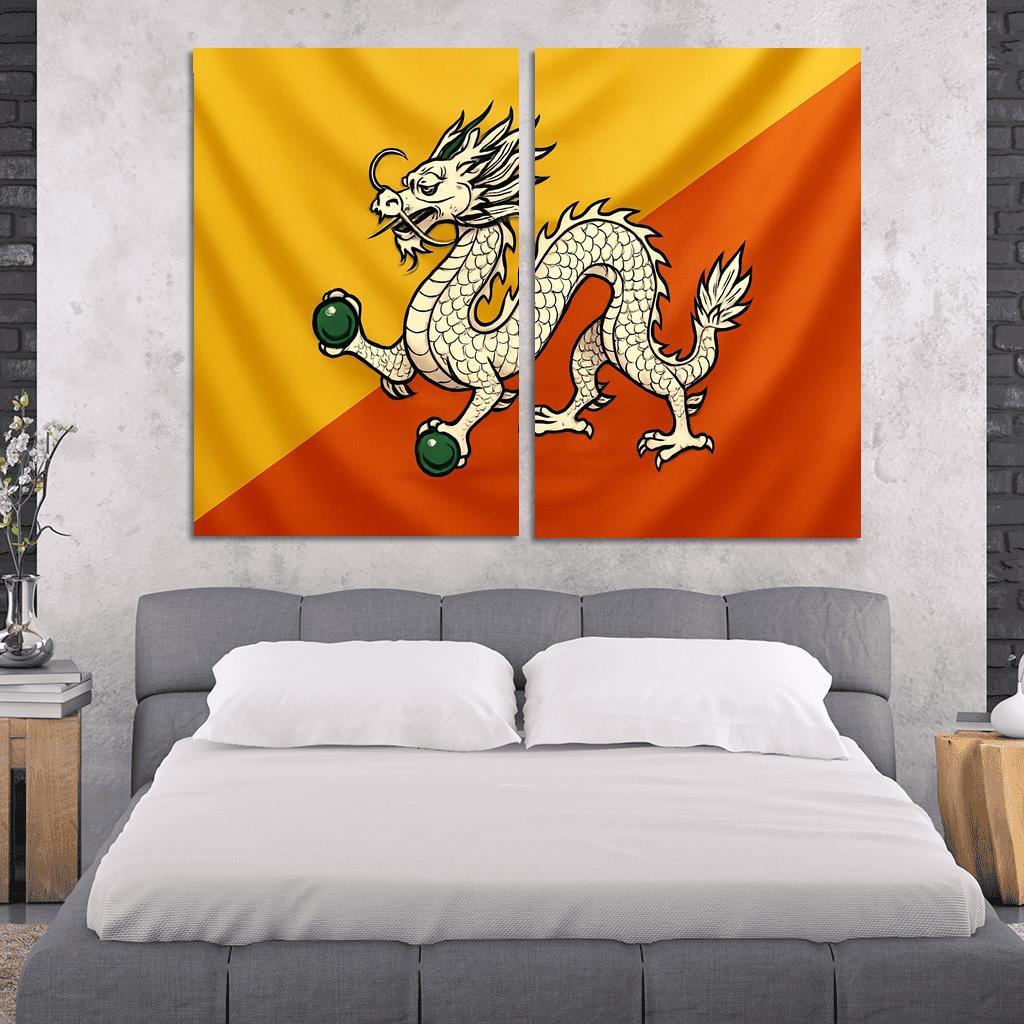 Thunder Dragon Splendor The Flag Of Bhutan framed paintings