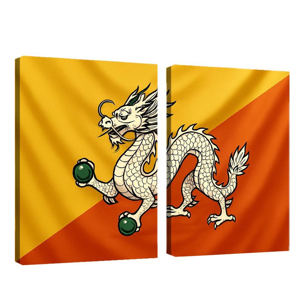 Thunder Dragon Splendor The Flag Of Bhutan framed paintings