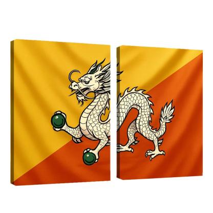 Thunder Dragon Splendor The Flag Of Bhutan framed paintings